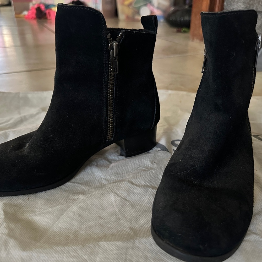Born Black Ankle Booties with Side Zipper